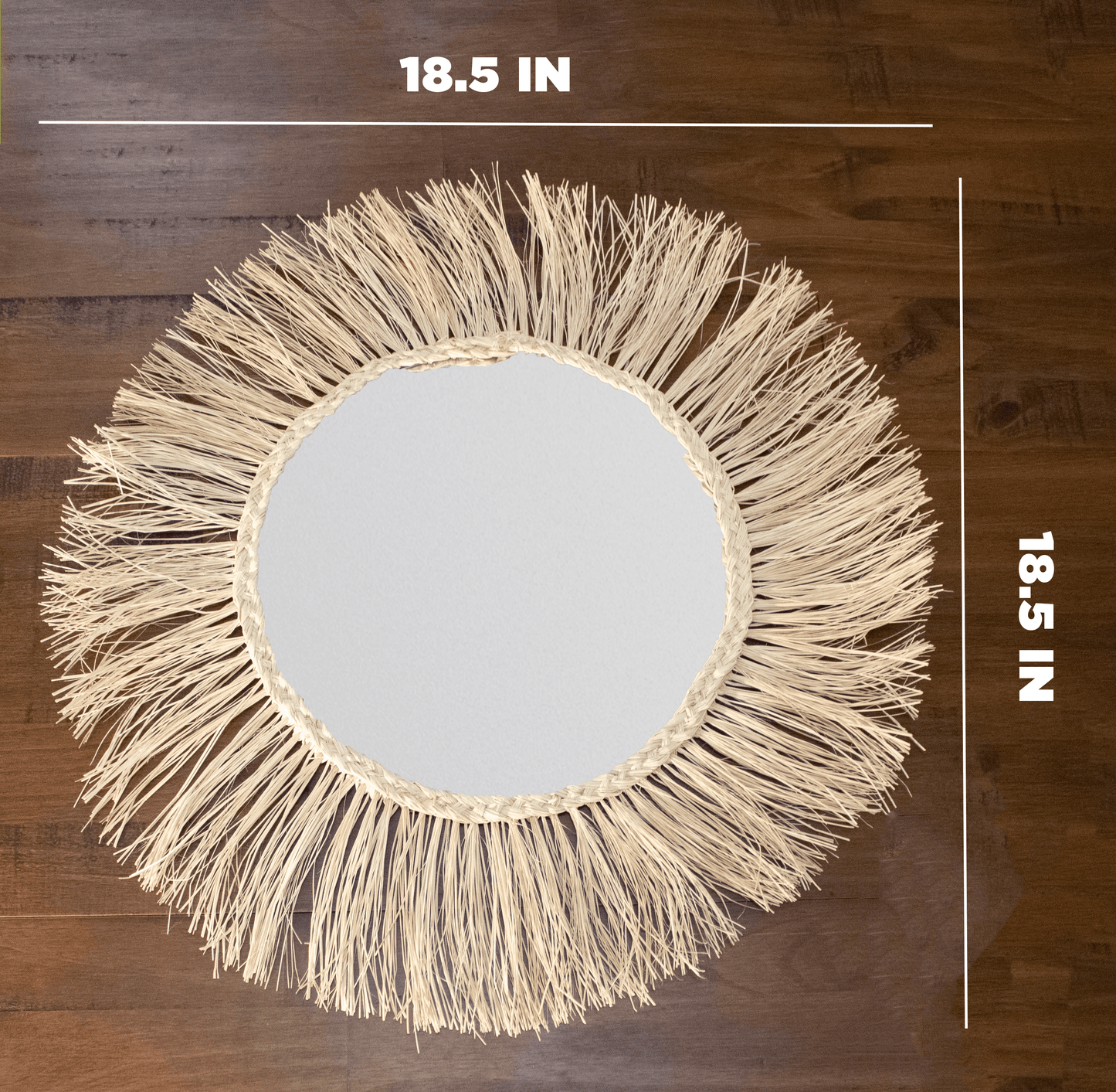 Natural Toquilla straw Large Mirror